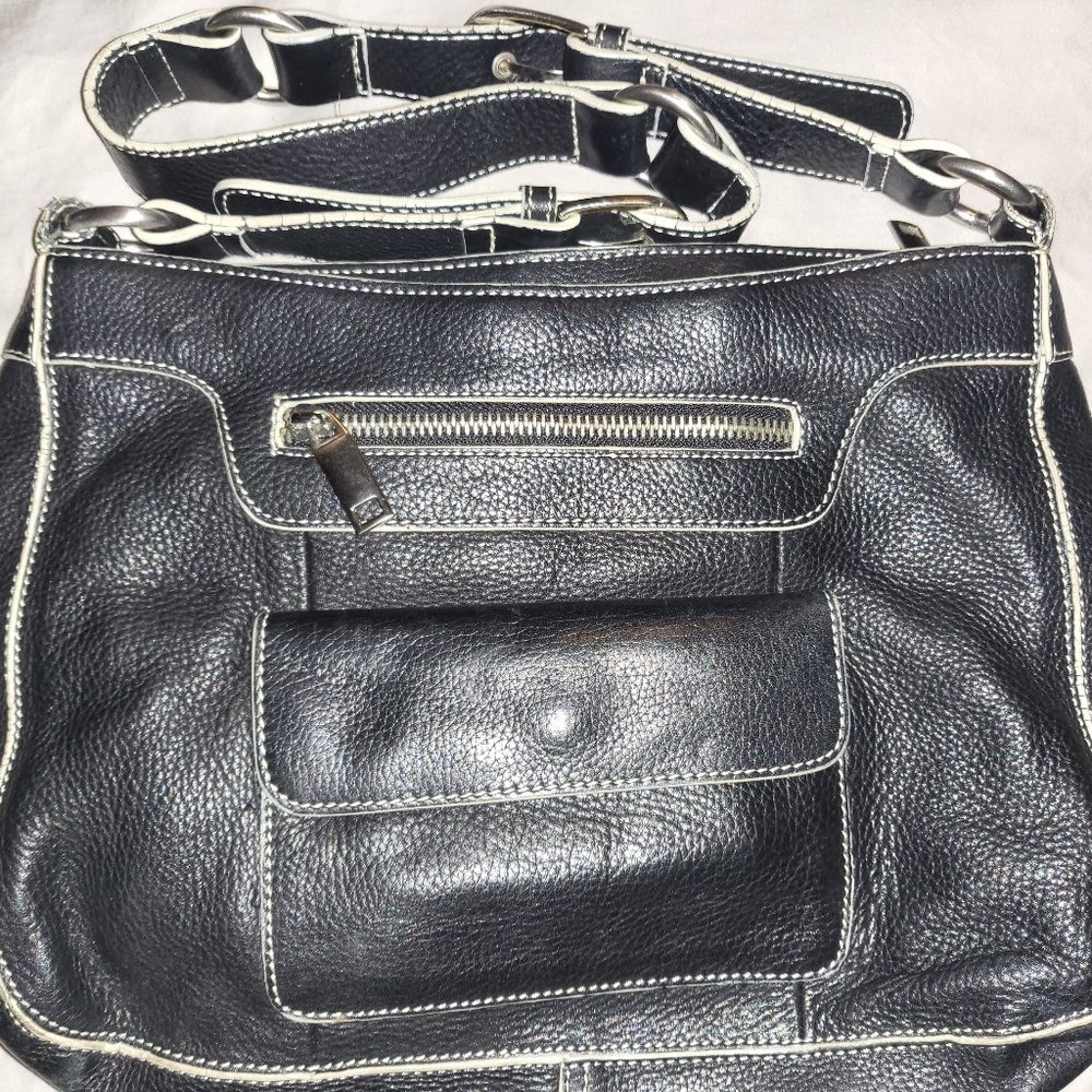 Tignanello Navy Leather Purse Saddle style